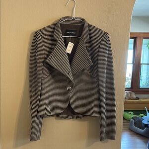 Giorgio Armani Gray Blazer Modern Cropped Knit
